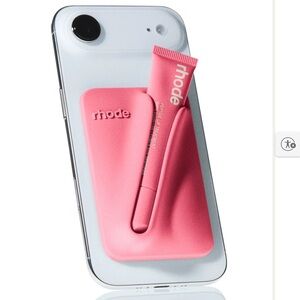 RHODE Coral Pink Silicone Stick-On Phone Card Wallet. Official color: sweet pea.